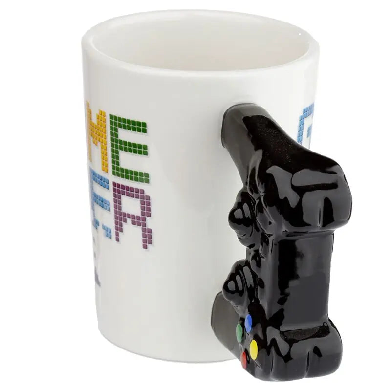 Taza de Cerámica Asa con Forma de Mando Videojuegos Game Over