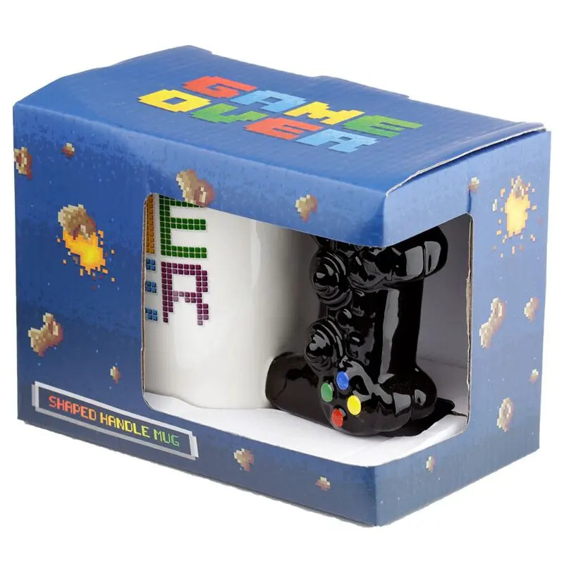 Taza de Cerámica Asa con Forma de Mando Videojuegos Game Over