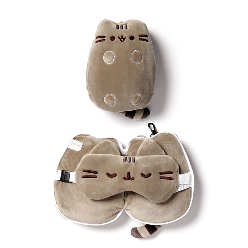 Almofada de Viagem com Máscara de Olhos Relaxeazzz Gato Pusheen