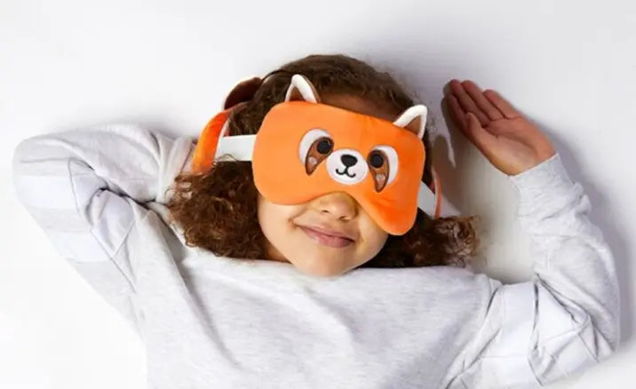Almofada de Viagem com Máscara de Olhos Relaxeazzz Panda Vermelho