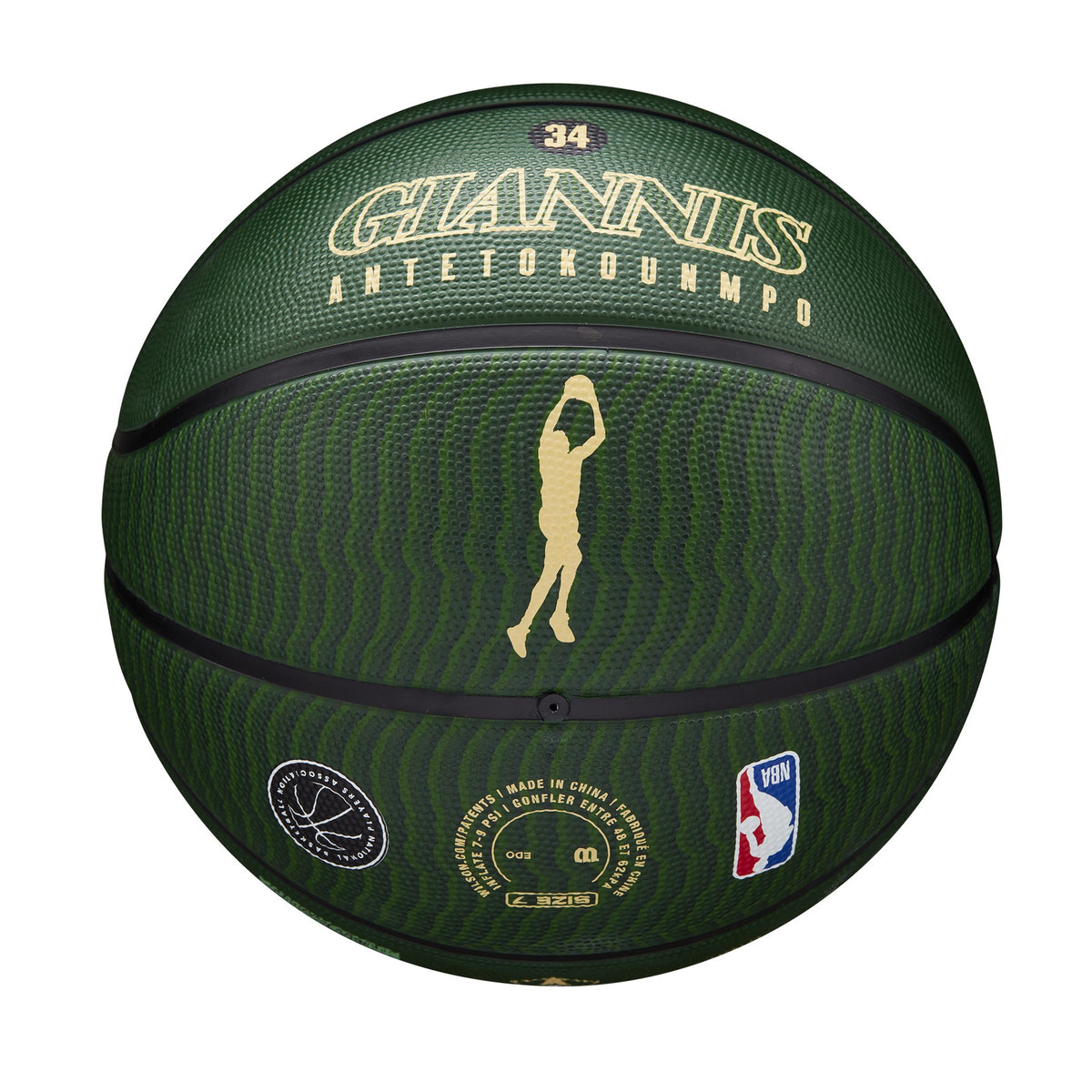 Balón Baloncesto Wilson NBA Player Icon Outdoor Giannis Antetokounmpo Talla 7