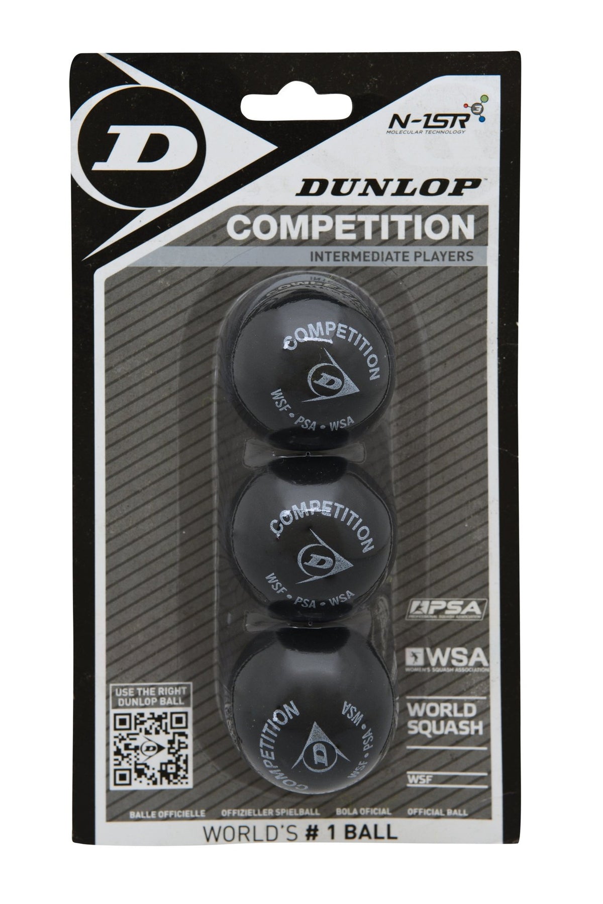 Bolas Squash Dunlop COMPETITION Blíster 3 bolas