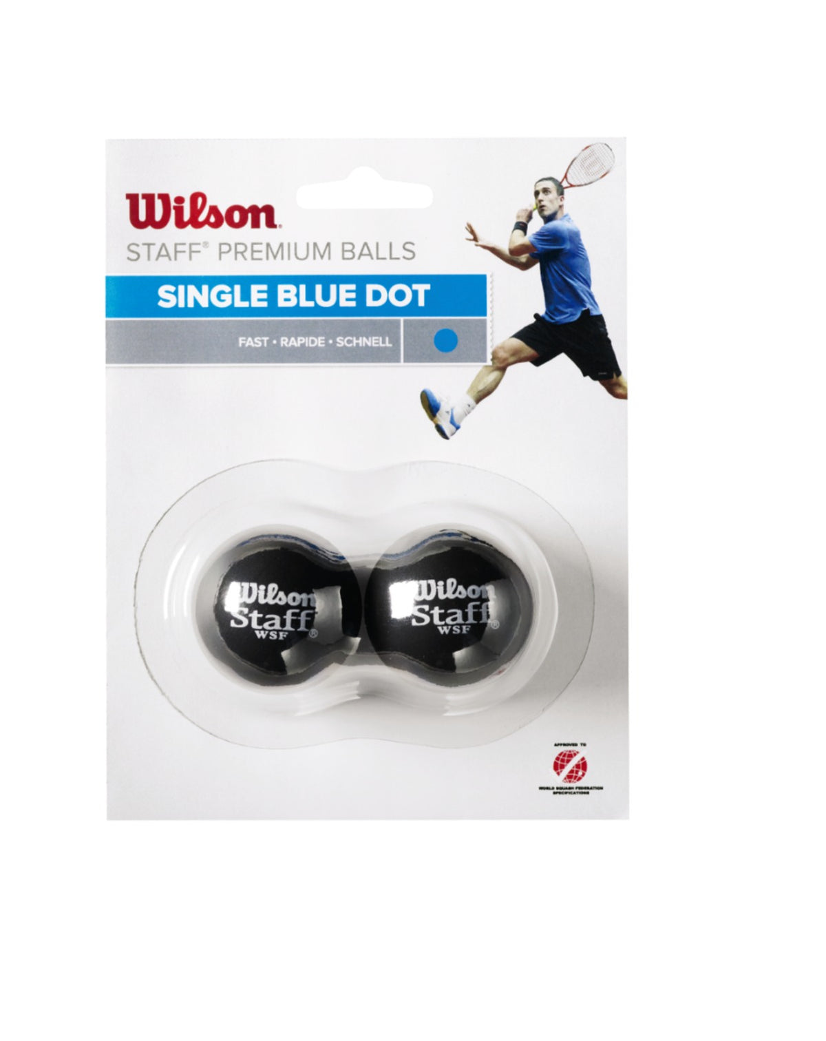 Bolas Squash Wilson Staff Punto Azul Blister 2u