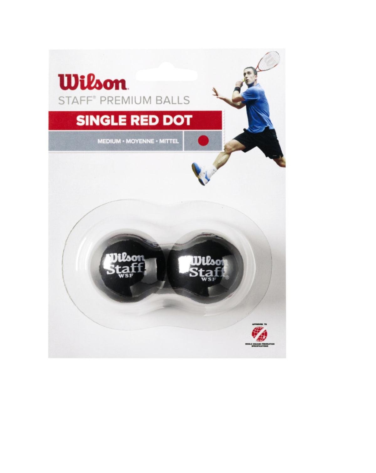 Bolas Squash Wilson Staff Punto Rojo Blister 2u
