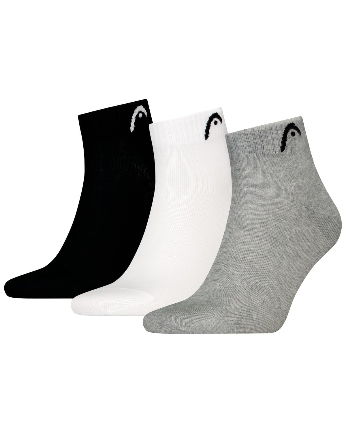 Head All Sports Training Quarter Socks 2 Pairs Grey/White/Black