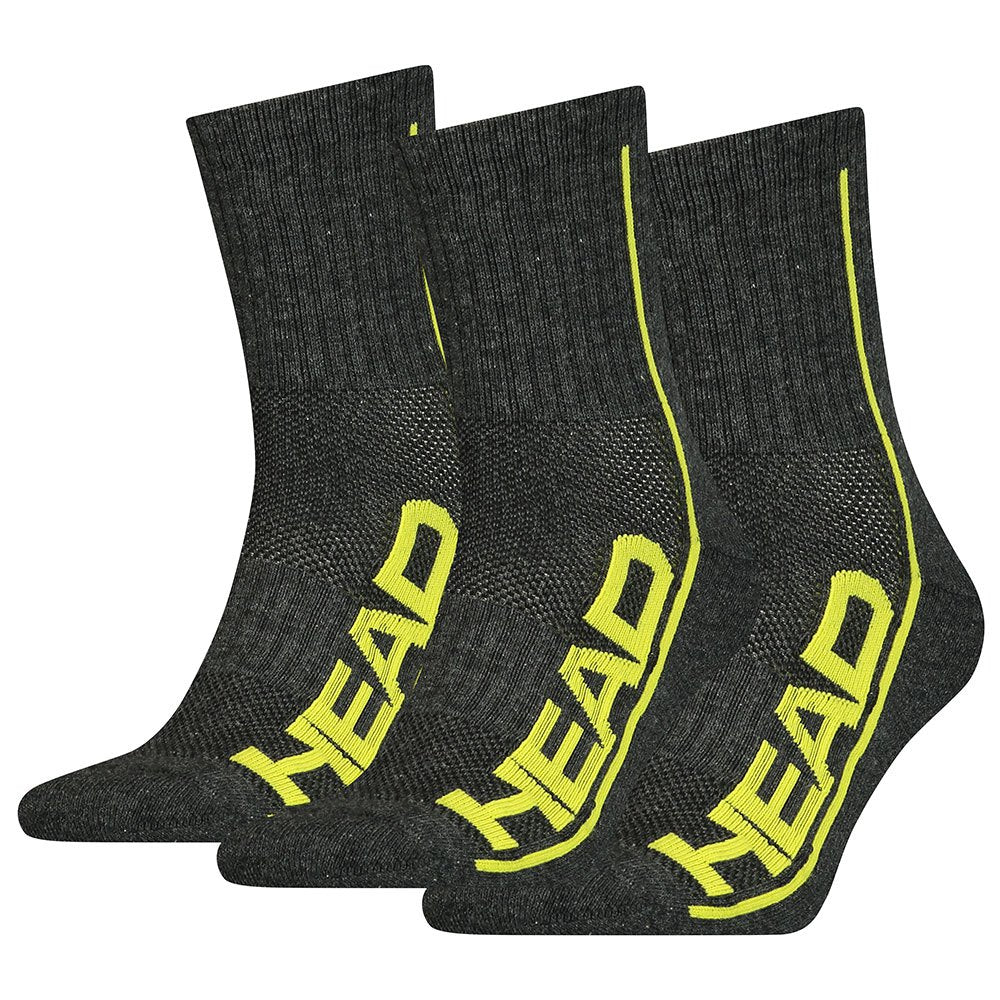 Head Performance Crew Socks 3-Pair Pack Grey/Lime