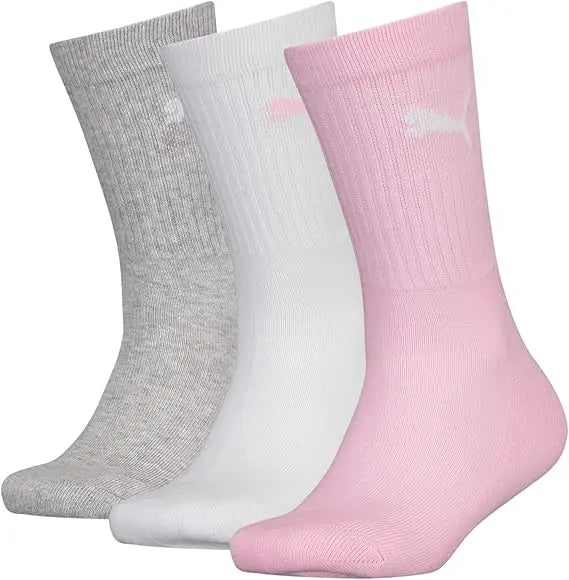 Calcetines Puma Kids Regular Crew Pack 3 Pares Rosa