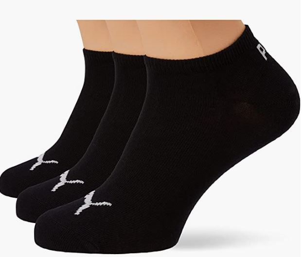 Meias desportivas unissexo Puma, pacote de 3 pares, preto