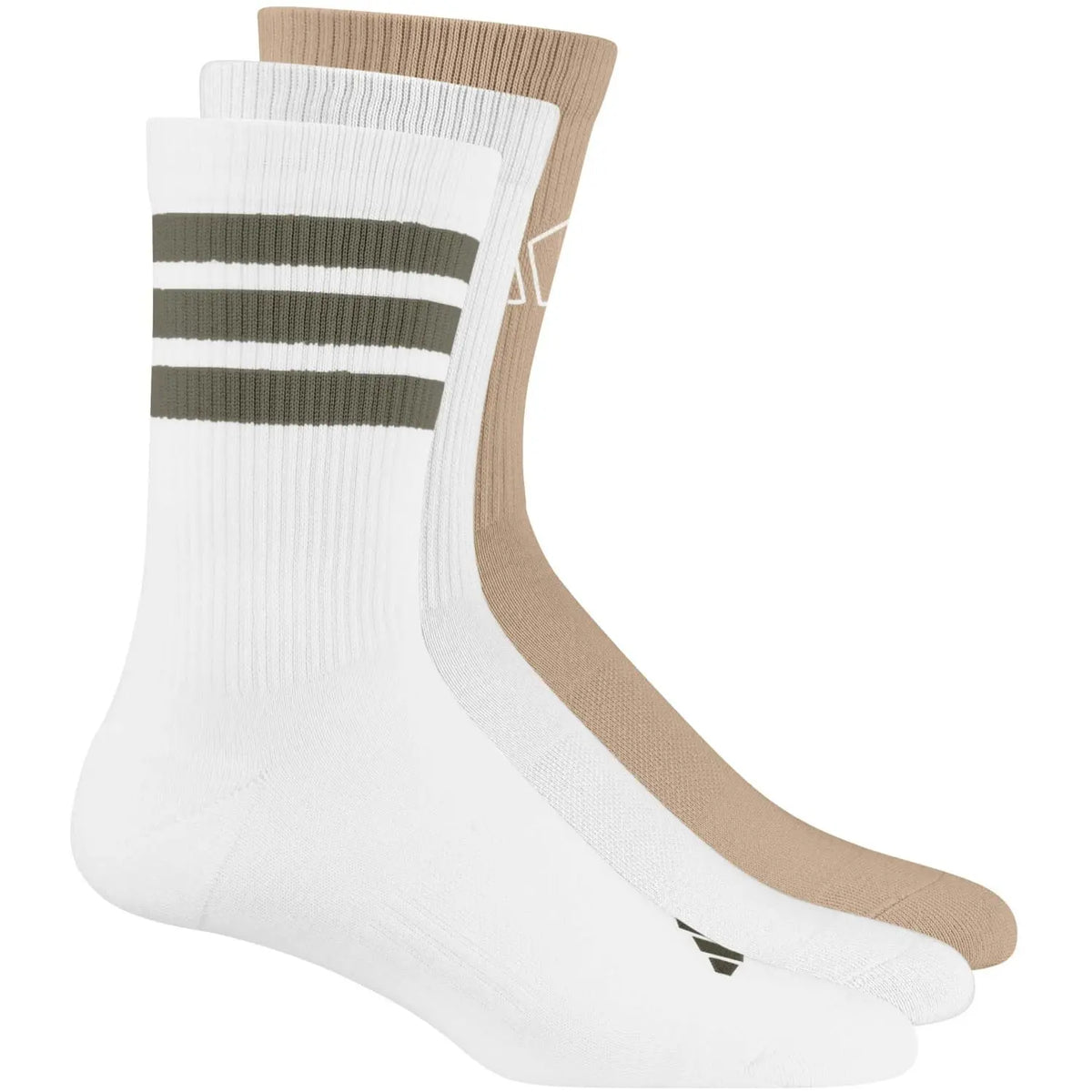 adidas Crew Logo Mix Socks White/Beige 3 Pairs