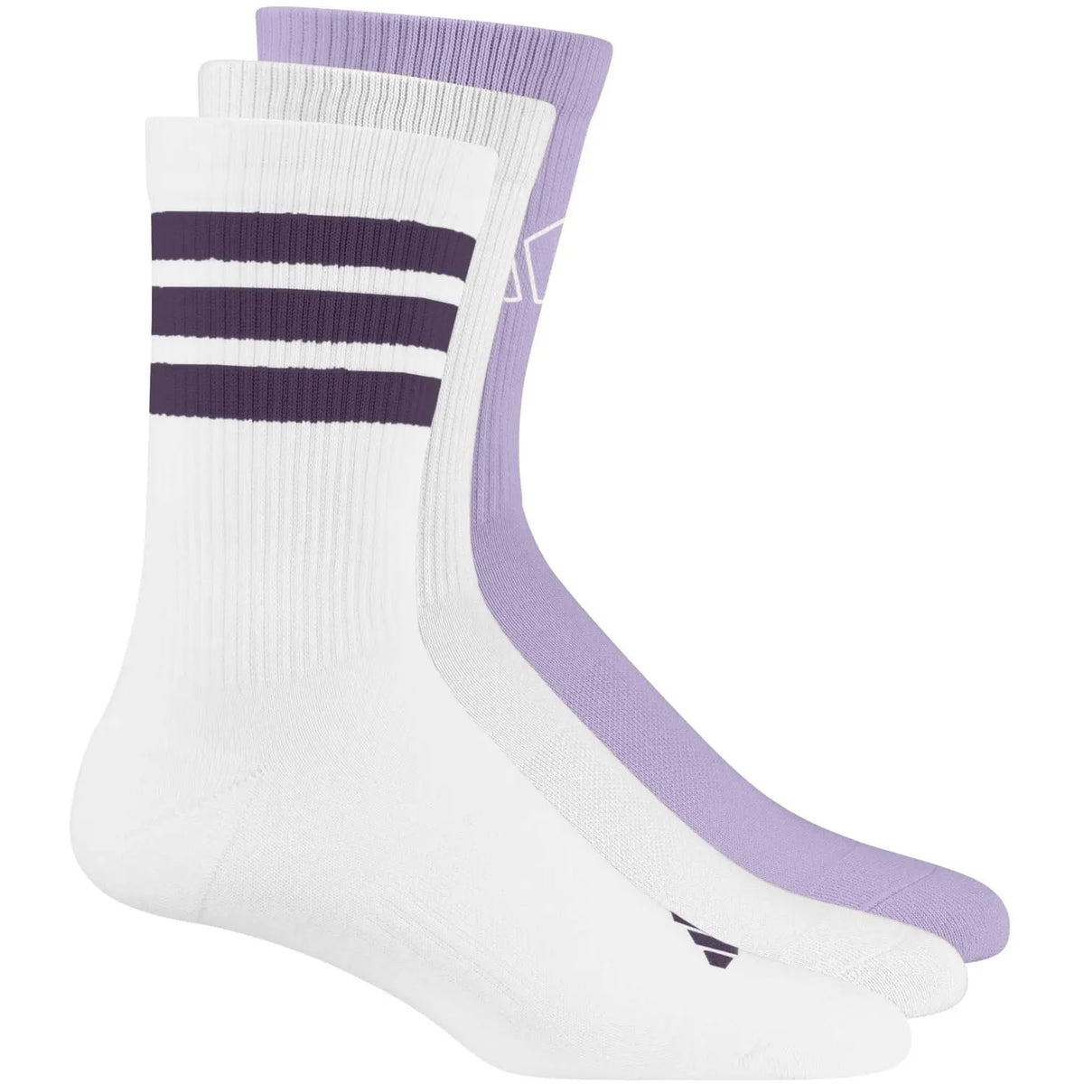 adidas Crew Logo Mix Socks White/Lilac 3 Pairs