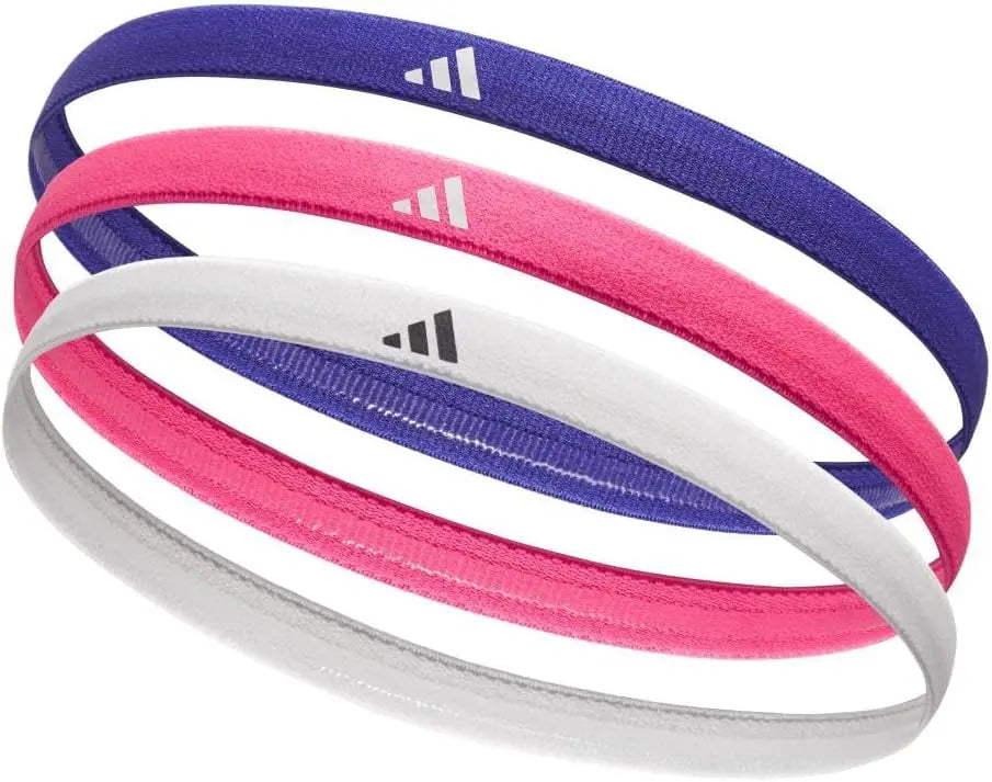 Cinta Pelo adidas Fitness Training 3u Gris Azul Rosa Blanco