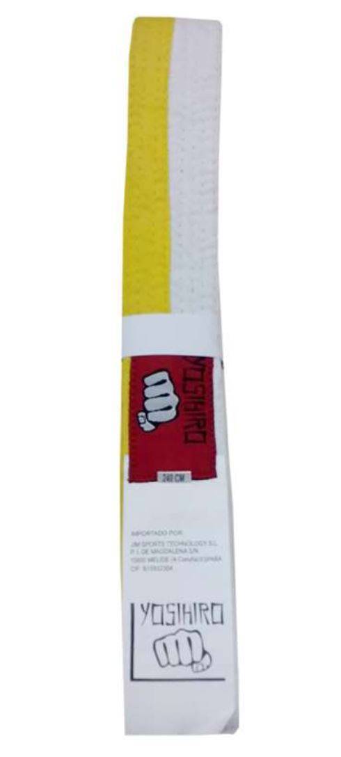 Cinto Karate Judo Yosihiro Algodão Júnior Branco Amarelo