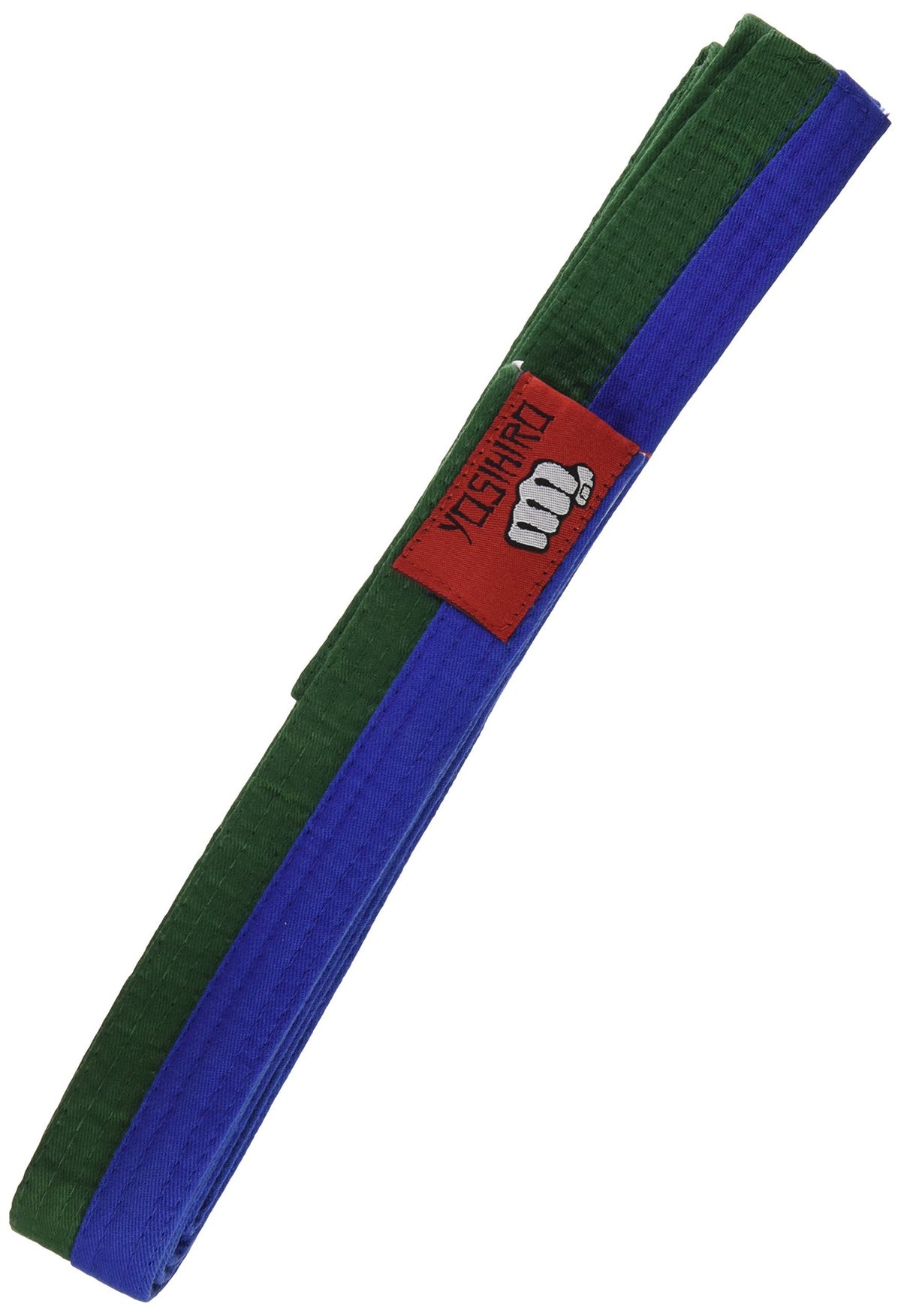 Cinturón Karate Judo Yosihiro Algodón Verde/Azul Adulto