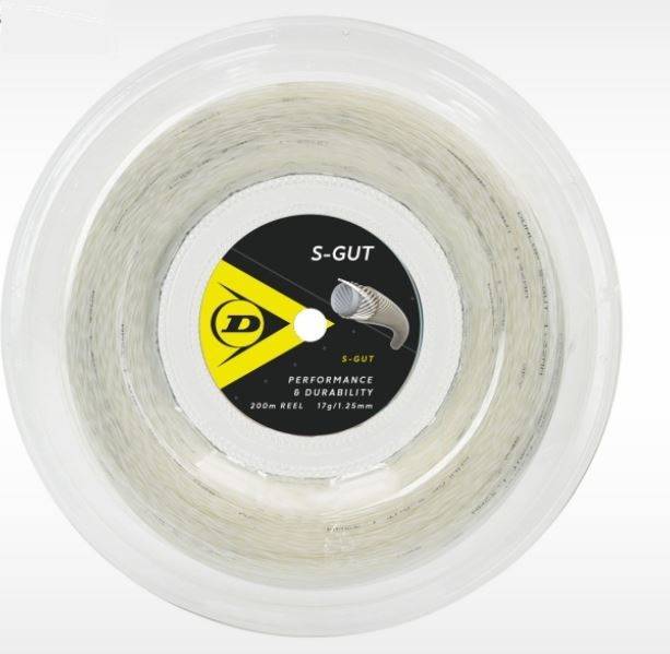 Dunlop S-GUT Tennis String 200m 1.32mm White
