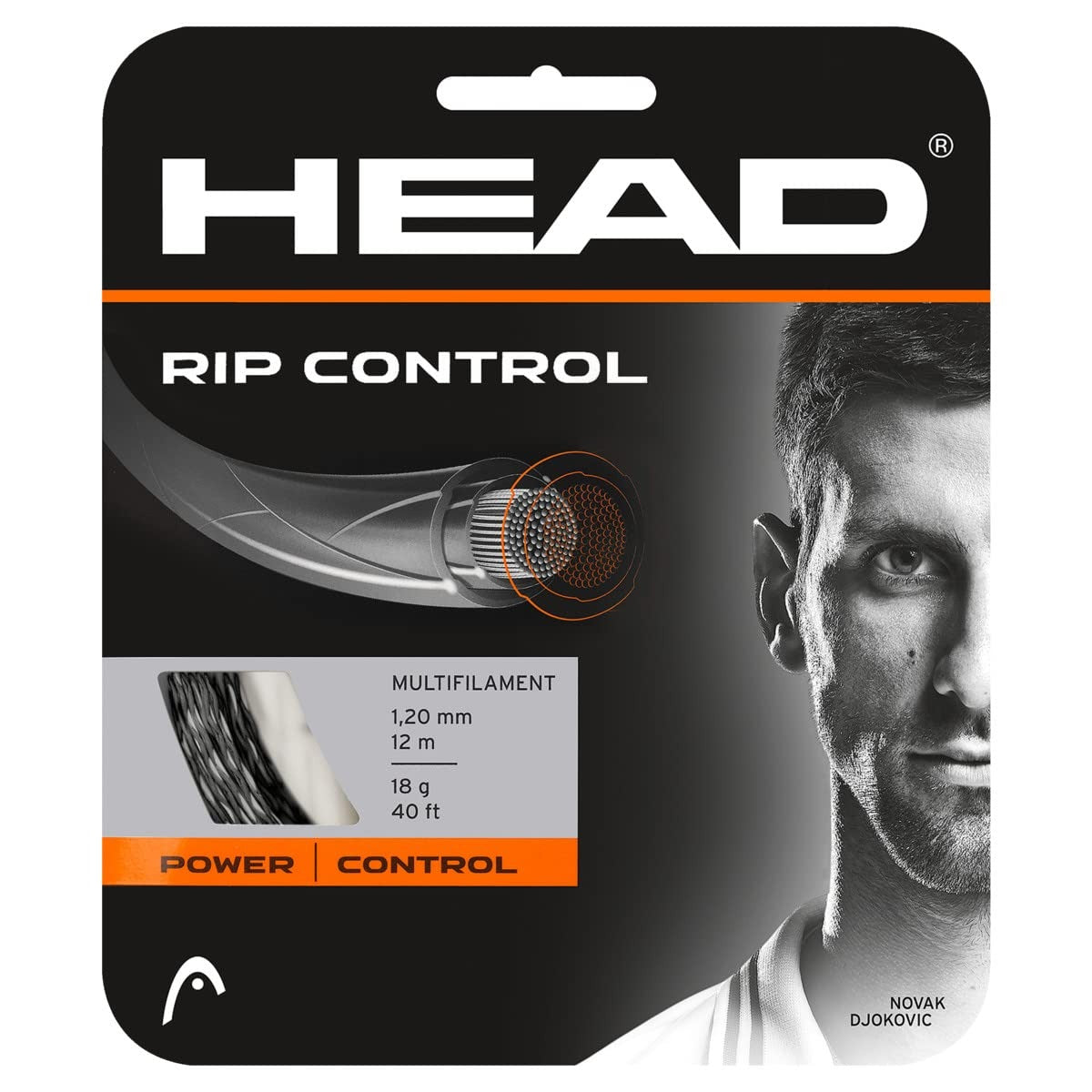 Head RIP Control Pro Tennis String Set 12m 1.30mm Black