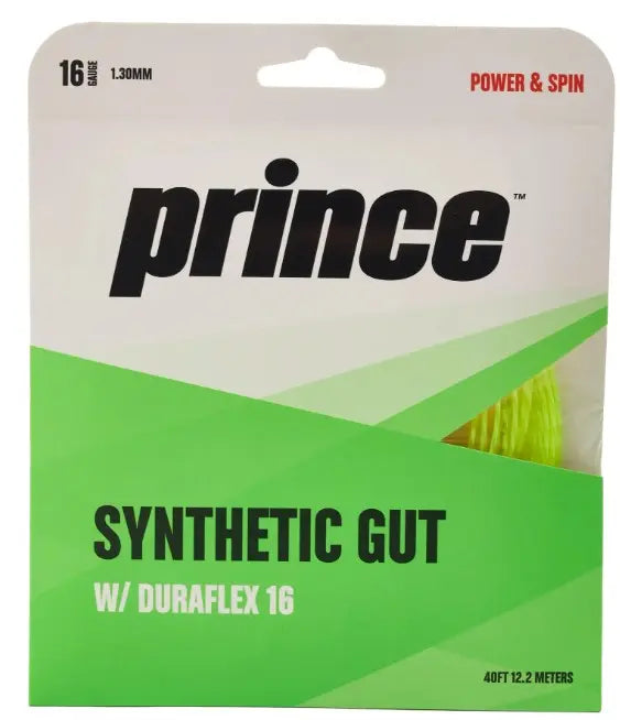Corda de Ténis Prince Synthetic Gut Duraflex 12.2m 1.30mm Amarelo Fluo