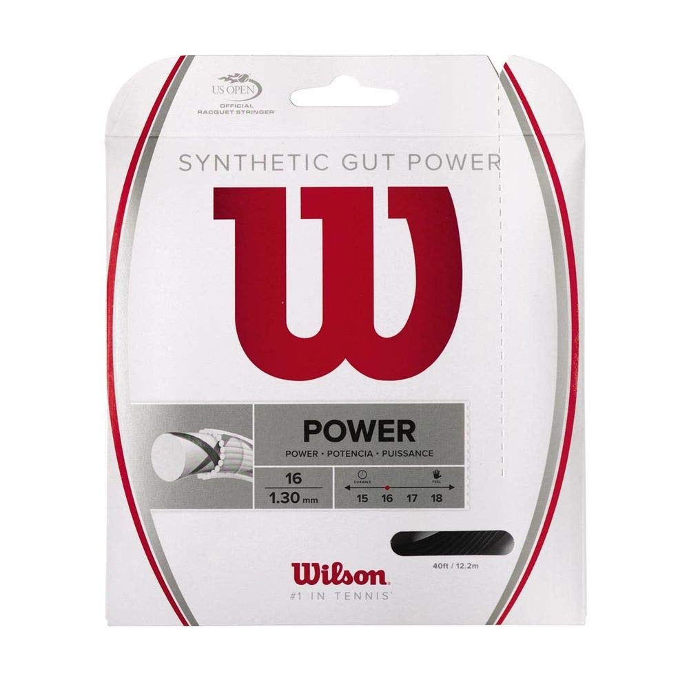 Cordaje Tenis Wilson Synthetic Gut Power 1.30mm Set 12m Negro