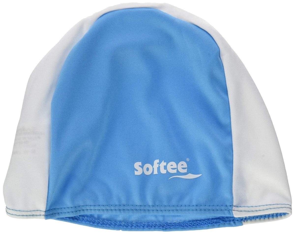 Gorro Natación Poliéster Softee Adulto Celeste Blanco