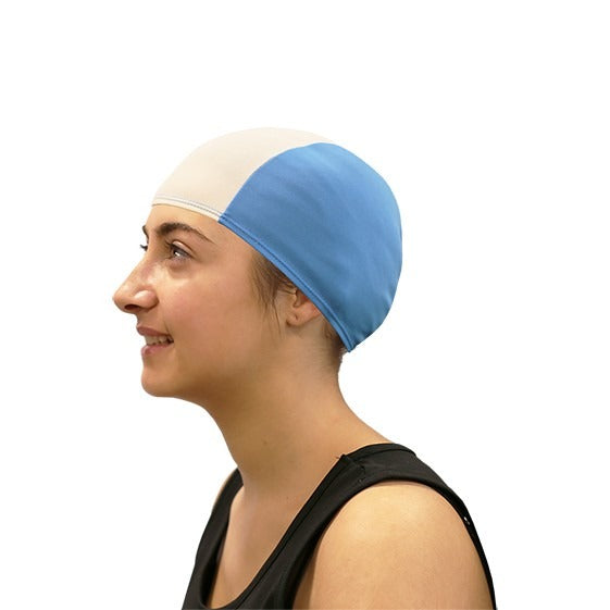 Gorro Natación Poliéster Softee Adulto Celeste Blanco