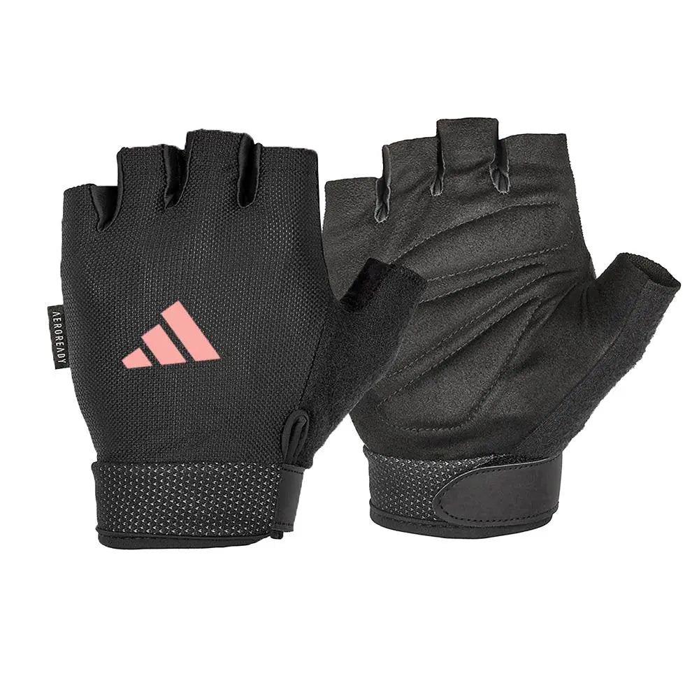 Guantes Entrenamiento adidas Essential Aeroready Ajustables Negro/Rosa