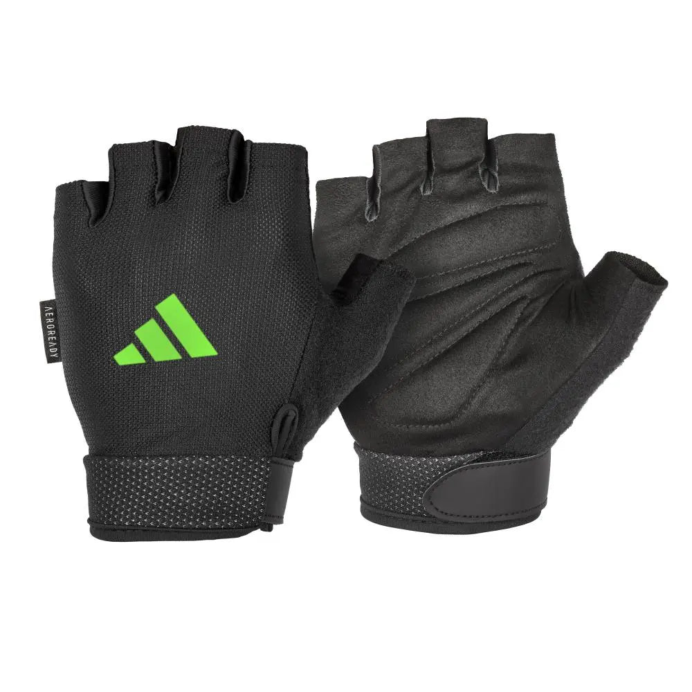 adidas Essential Aeroready Adjustable Training Gloves Black/Green
