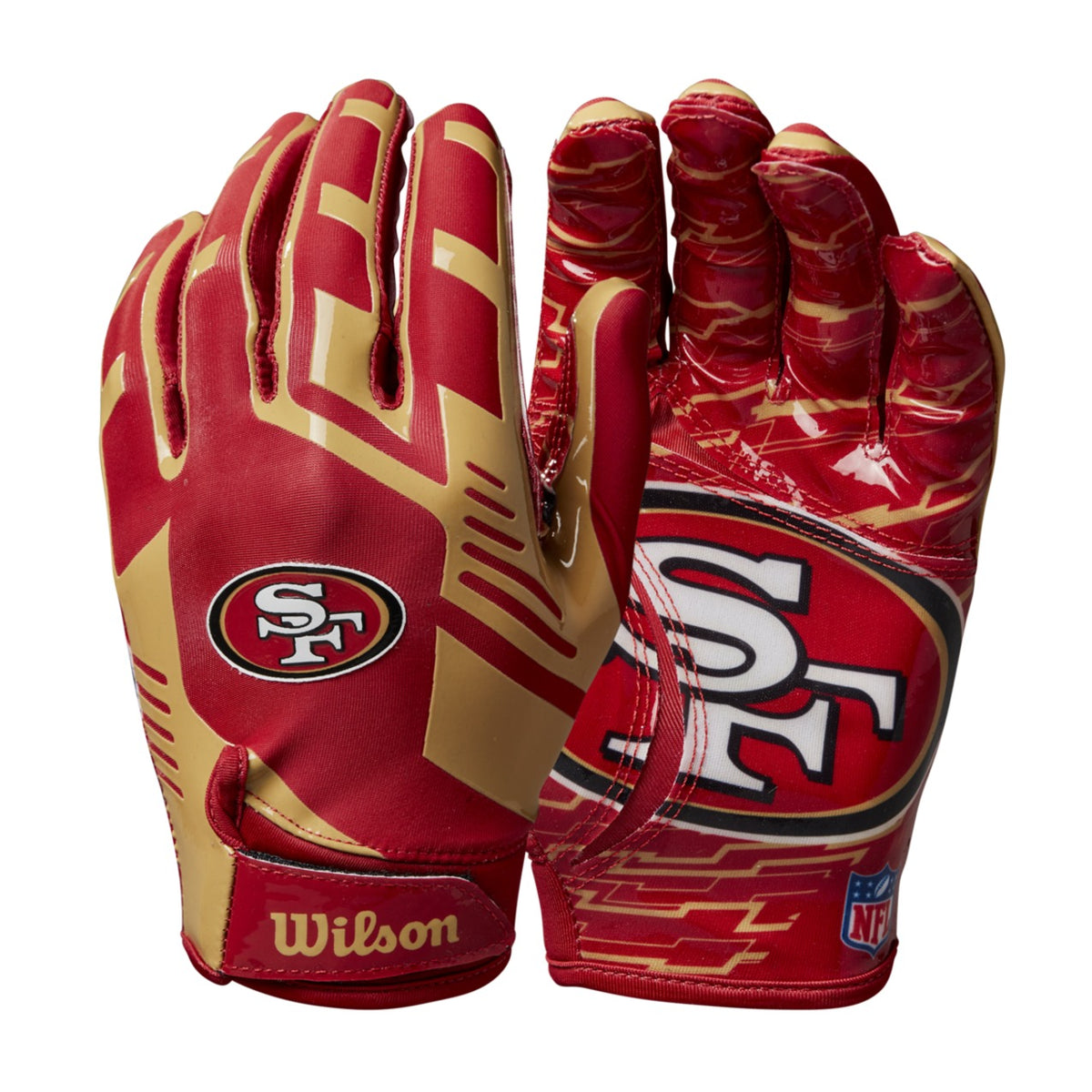 Guantes Fútbol Americano Wilson Adulto NFL Stretch Fit San Francisco 49ers