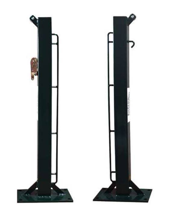 Juego Postes Tenis Fijos Cuadrados 80x80 mm con BASE