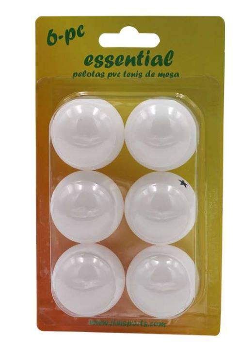 Pelotas Ping Pong PVC Blíster 6 Pelotas Blanco