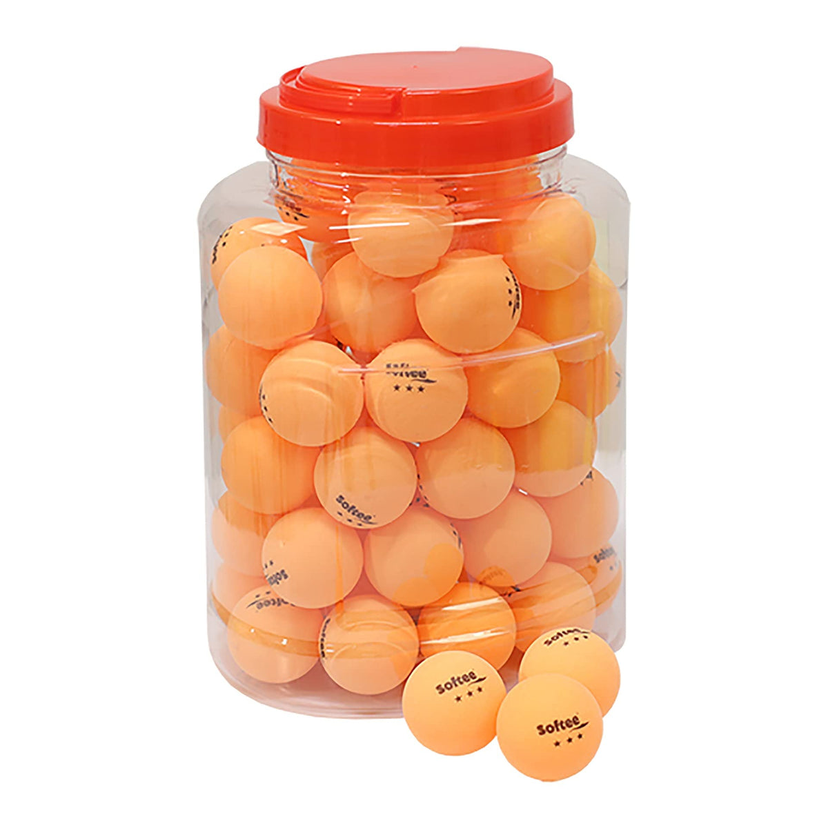 Pelotas Ping Pong Softee PVC Tarro 60 Pelotas Naranja