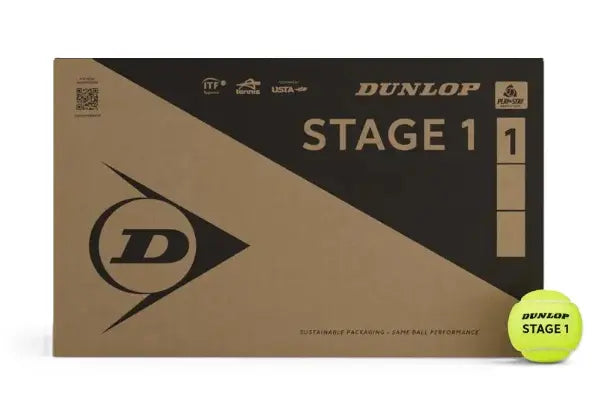 Pelotas Tenis Dunlop STAGE 1 B4 Verde 18 Botes 4 pelotas