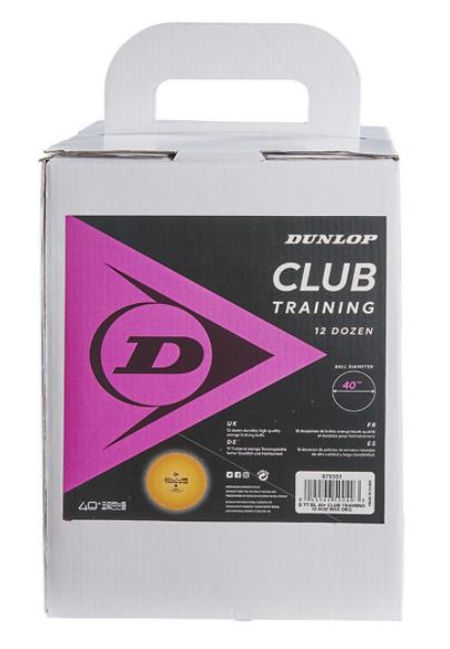 Bolas de Ténis de Mesa 40+ mm Treino Dunlop Caixa 144un