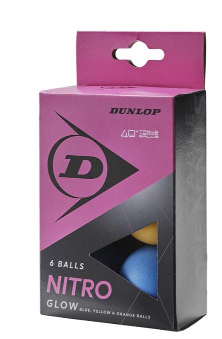 Pelotas Tenis Mesa Dunlop Nitro Glow Tricolor 6u
