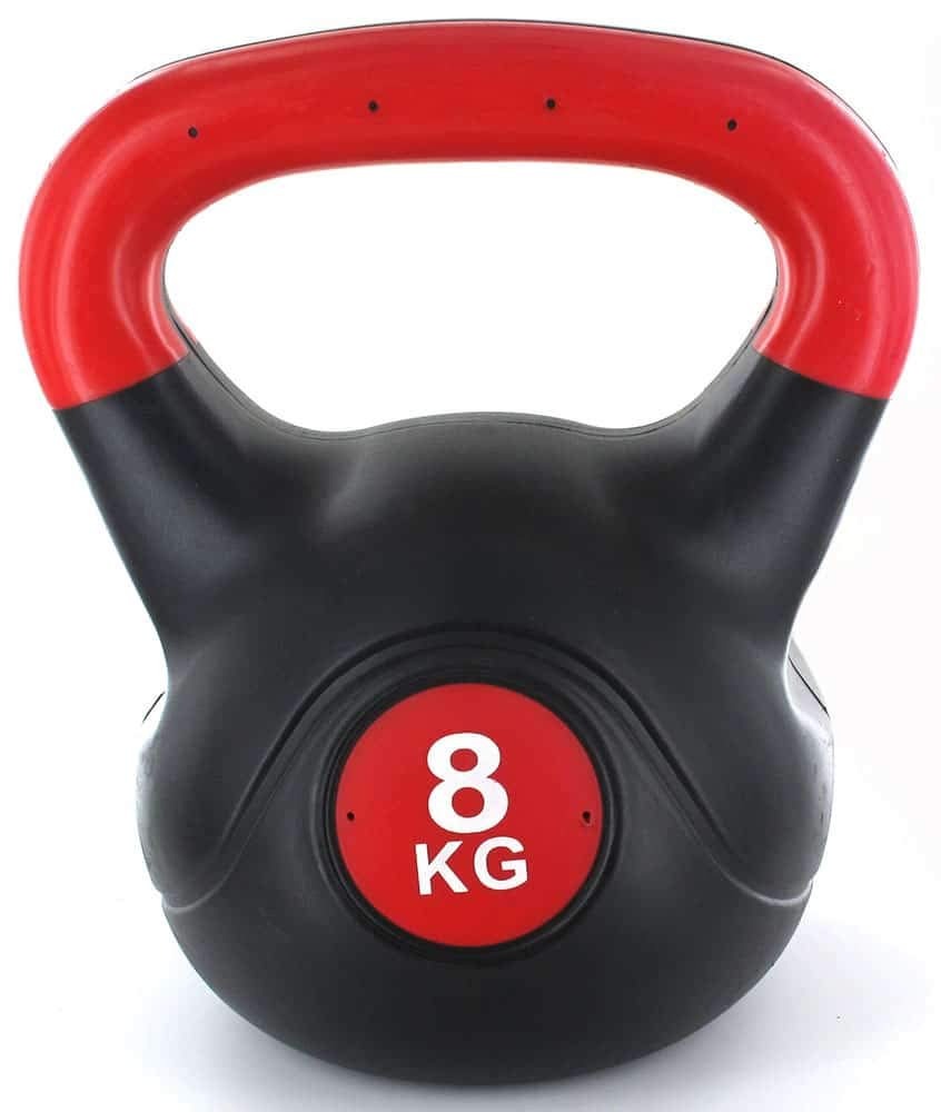 Pesos Russos Kettlebell PVC Vermelho Preto 8 kg