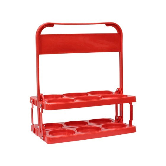 Porta Botellas PVC BASIC de 6 Bidones Rojo