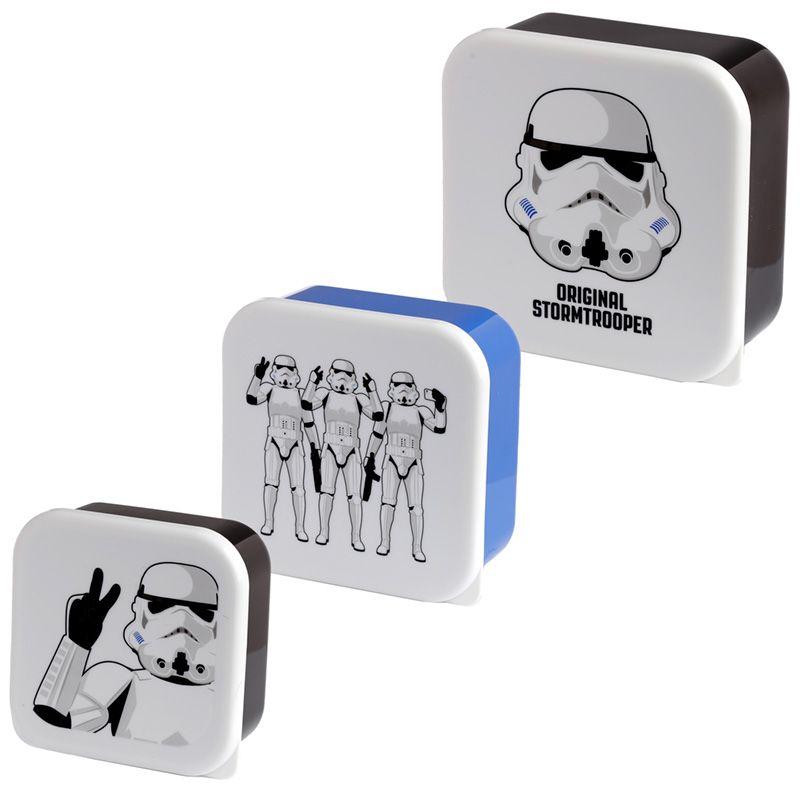 Conjunto de 3 Marmitas Tupperware Soldado Imperial Stormtrooper M L XL
