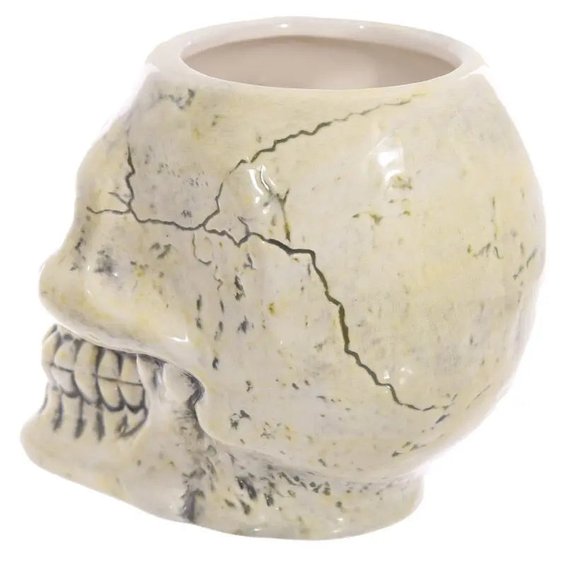 Caneca de Cerâmica 3D com Forma de Caveira Antiga