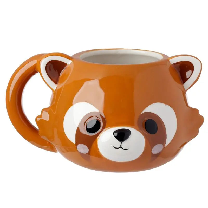 Taza de Cerámica 3D con Forma Oso Panda Rojo Adoramals