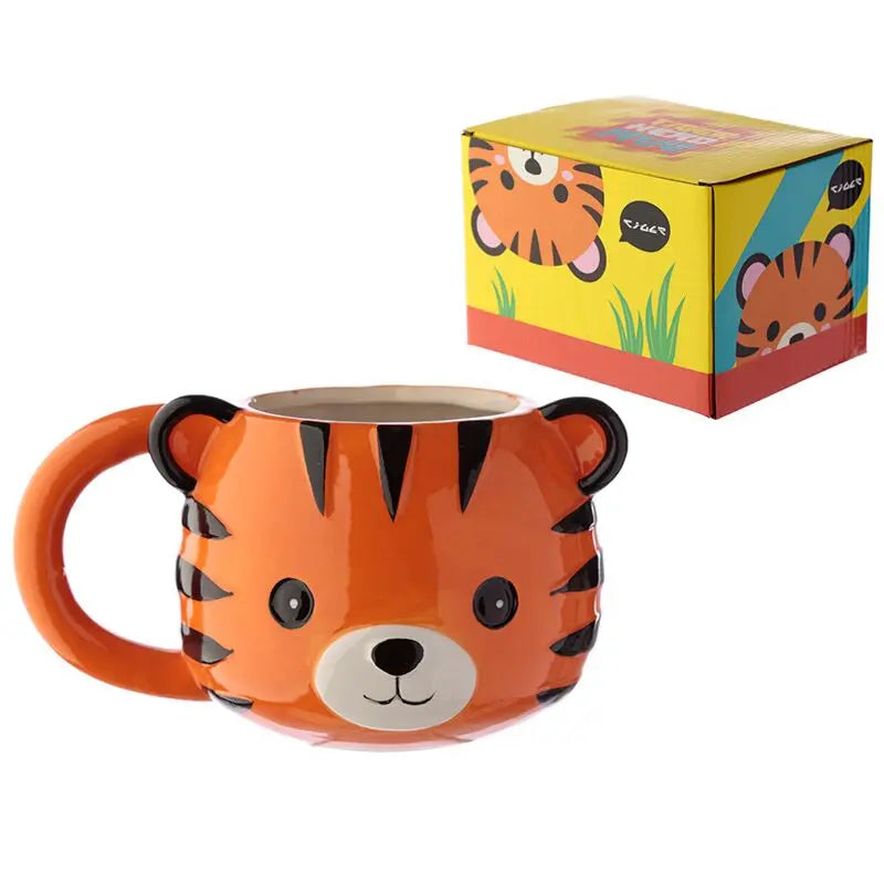 Caneca de Cerâmica 3D com Forma de Tigre Animais Adoráveis Adoramals