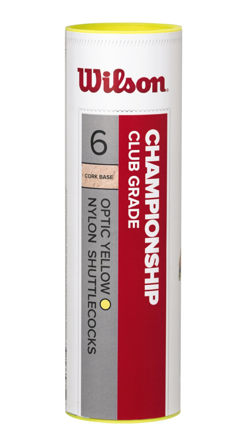 Volantes de Badminton Wilson Championship Amarelo 6 unidades