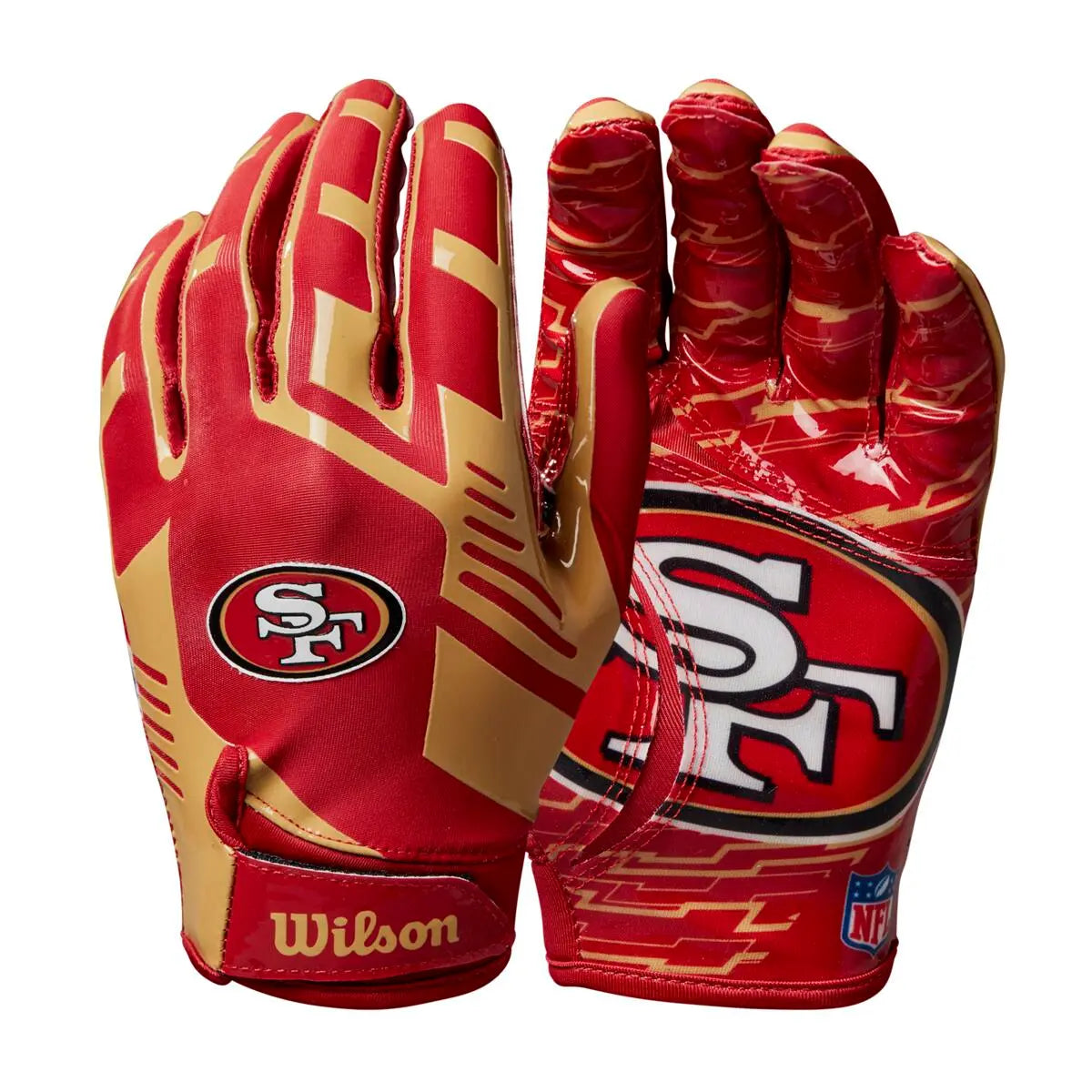 Luvas de Futebol Americano Wilson Júnior NFL Stretch Fit San Francisco 49ers