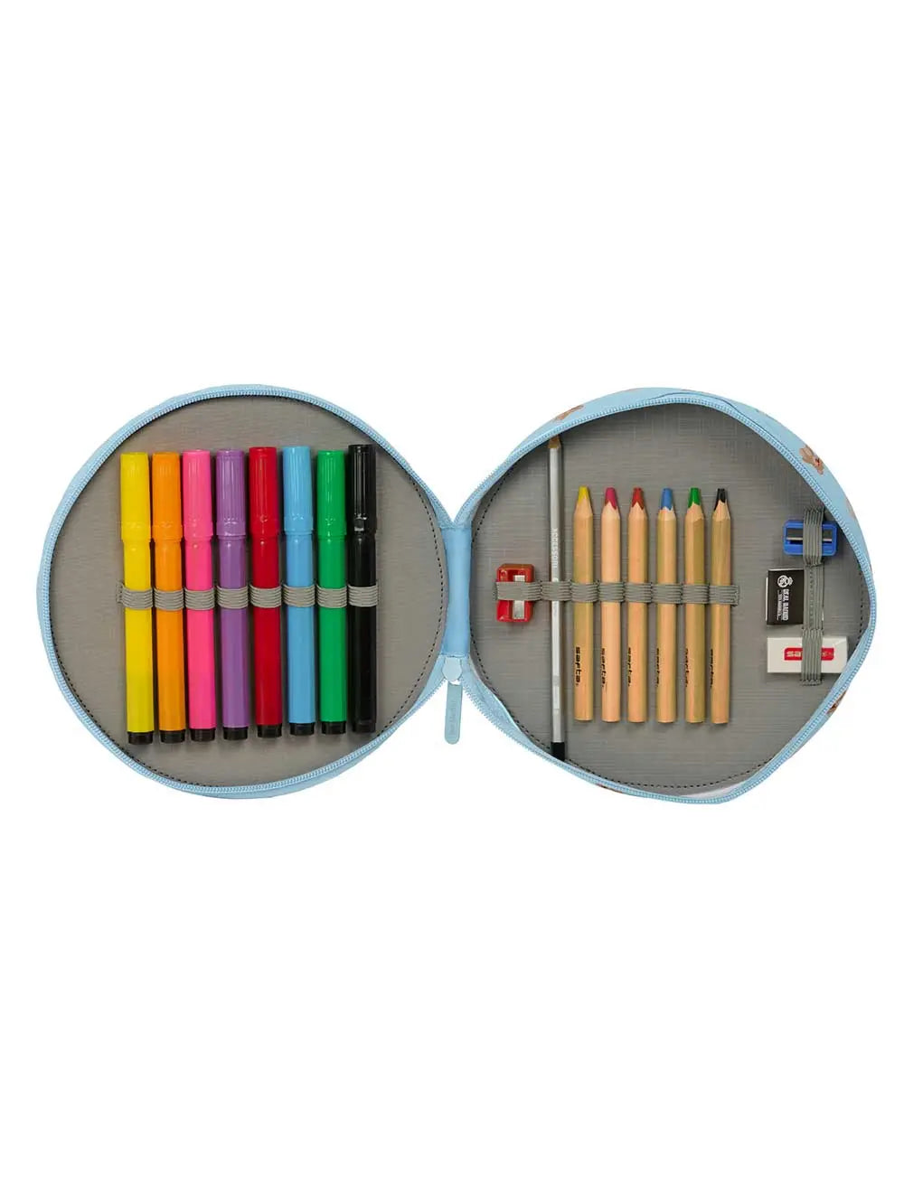 Estuche Plumier Redondo 18 Pcs. Real Madrid Preescolar Azul