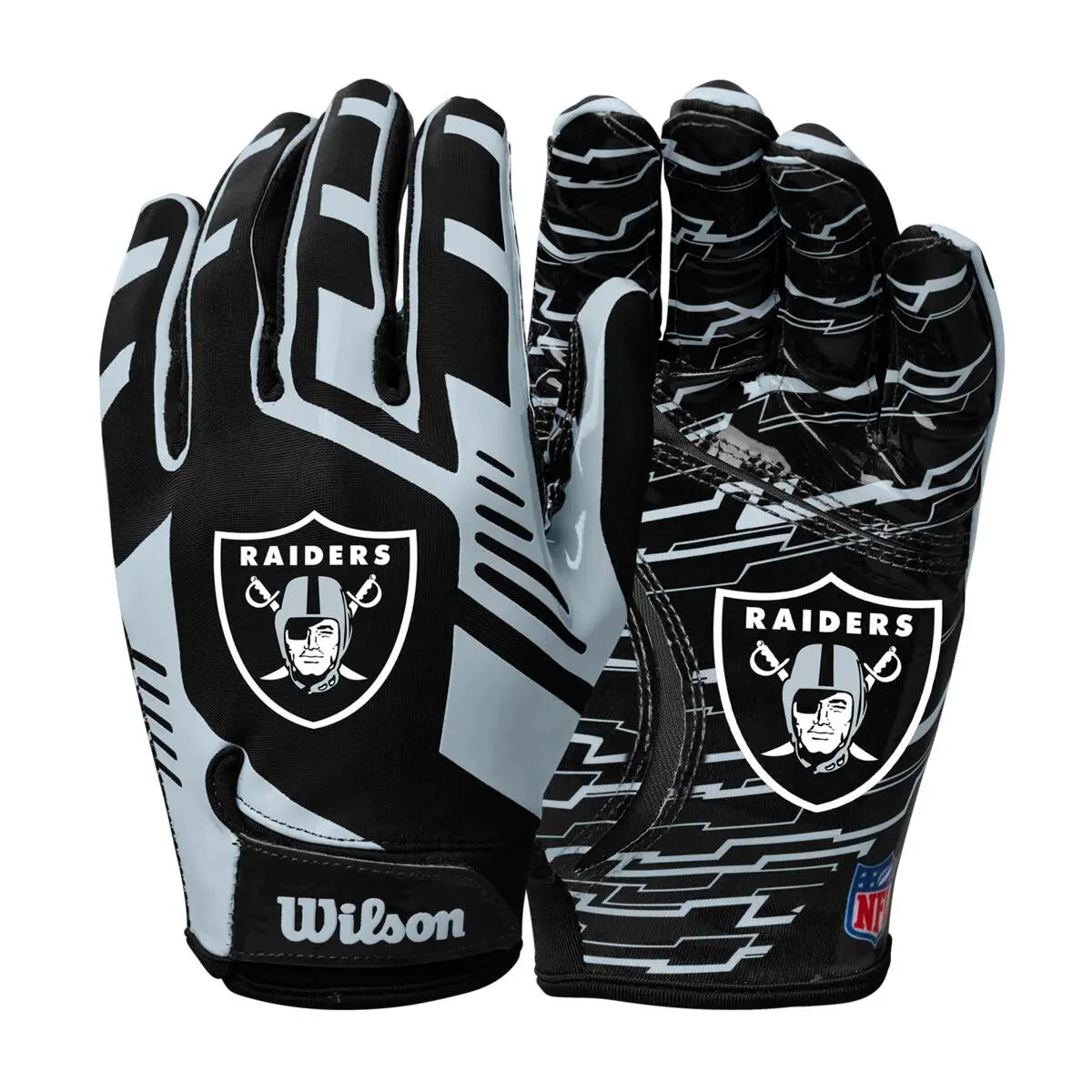 Guantes Fútbol Americano Wilson Adulto Nfl Stretch Fit Las Vegas Raiders