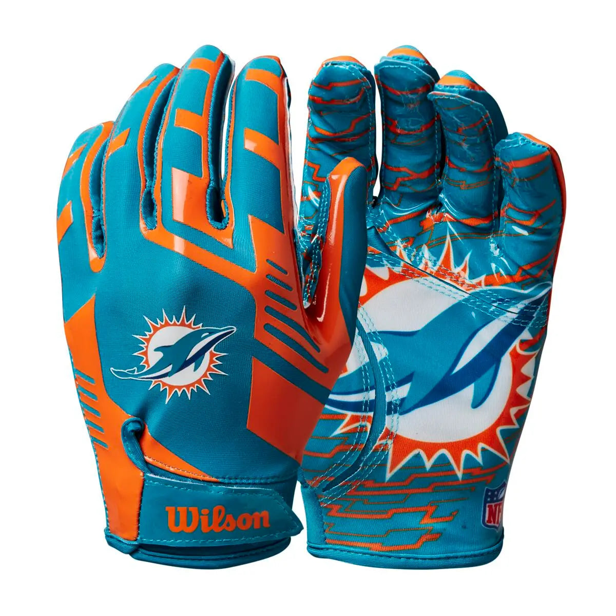 Guantes Fútbol Americano Wilson Adulto Nfl Stretch Fit Miami Dolphins