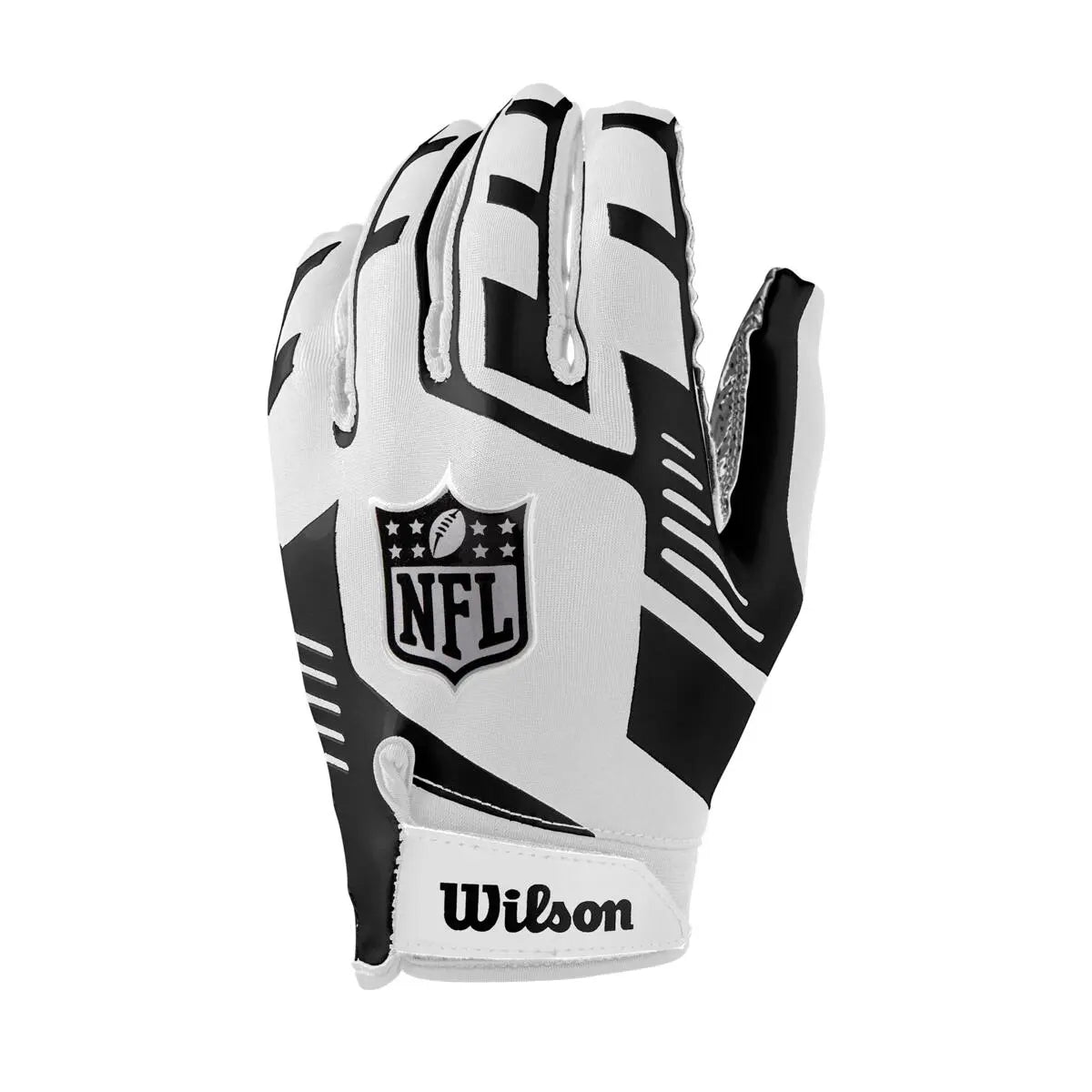 Guantes Fútbol Americano Wilson Junior NFL Stretch Fit Blanco/Negro