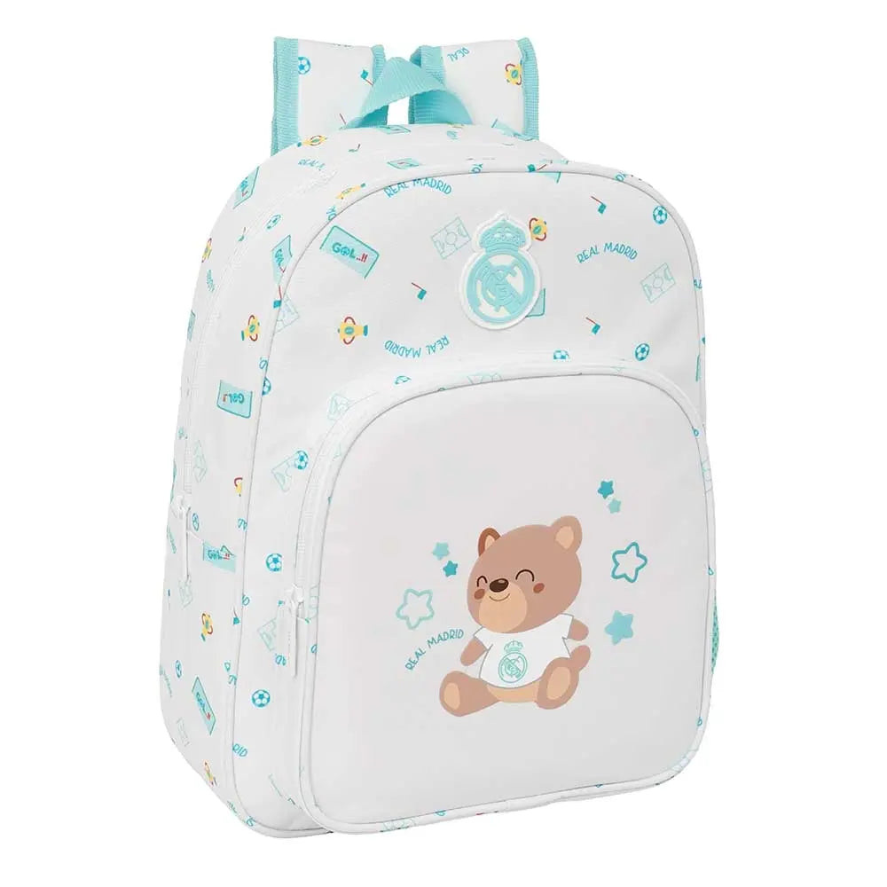 Mochila Infantil Adaptable Carro Real Madrid Preescolar Blanca