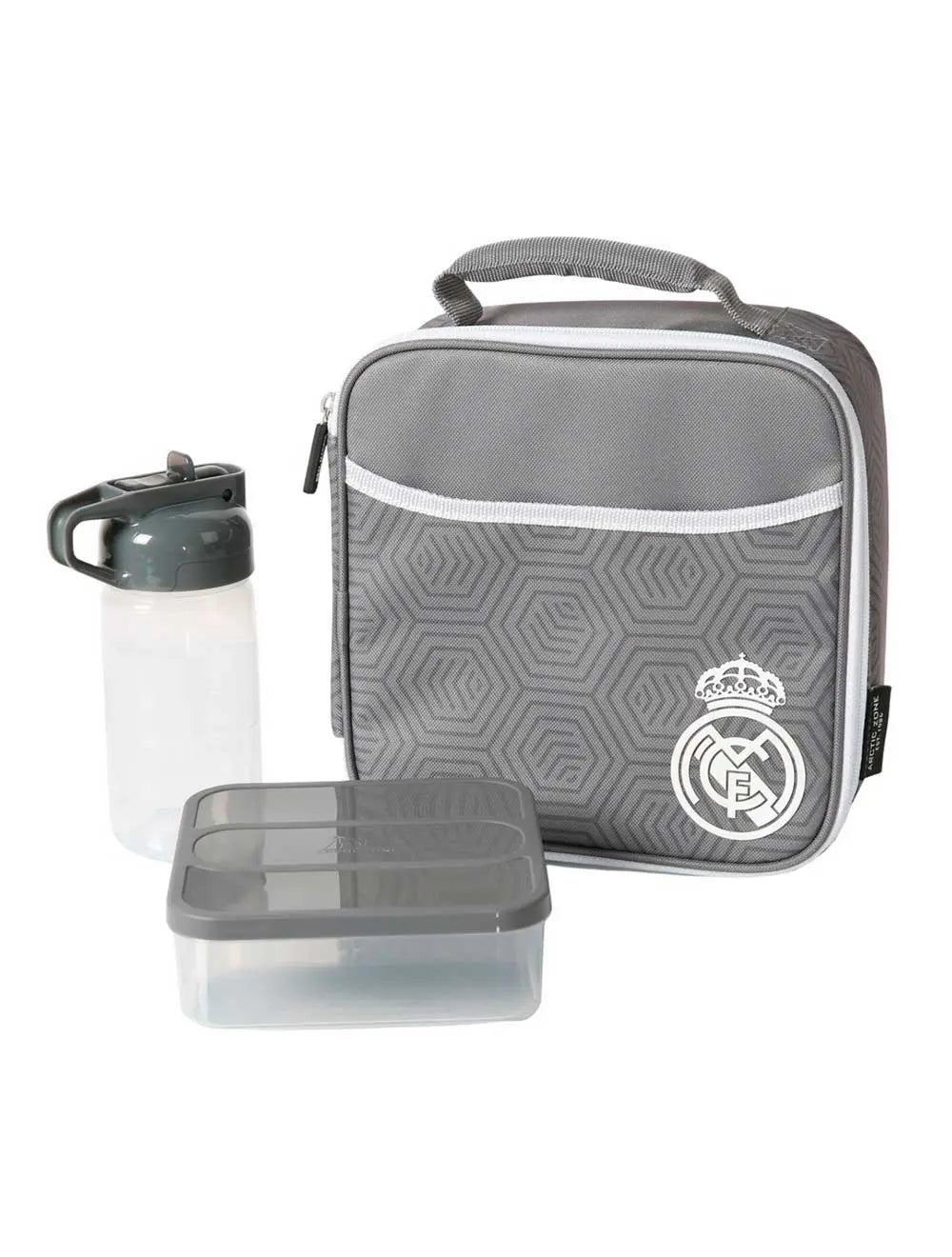 Saco Térmico Porta-Alimentos+Garrafa+Tupperware Cinzento Real Madrid