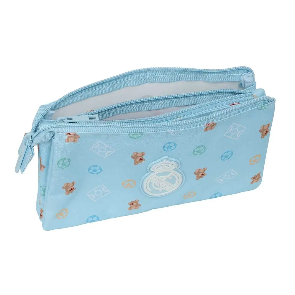 Real Madrid Preschool Triple Pencil Case Blue