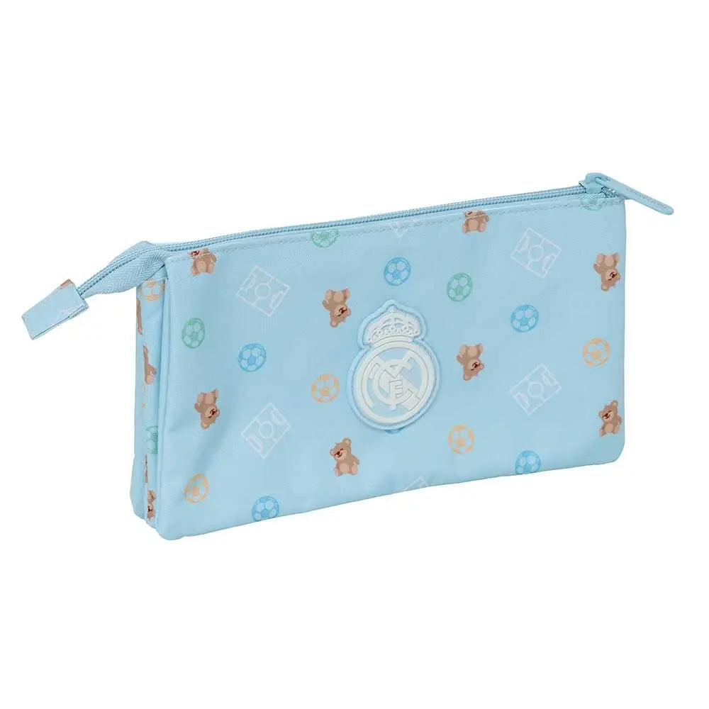 Real Madrid Preschool Triple Pencil Case Blue