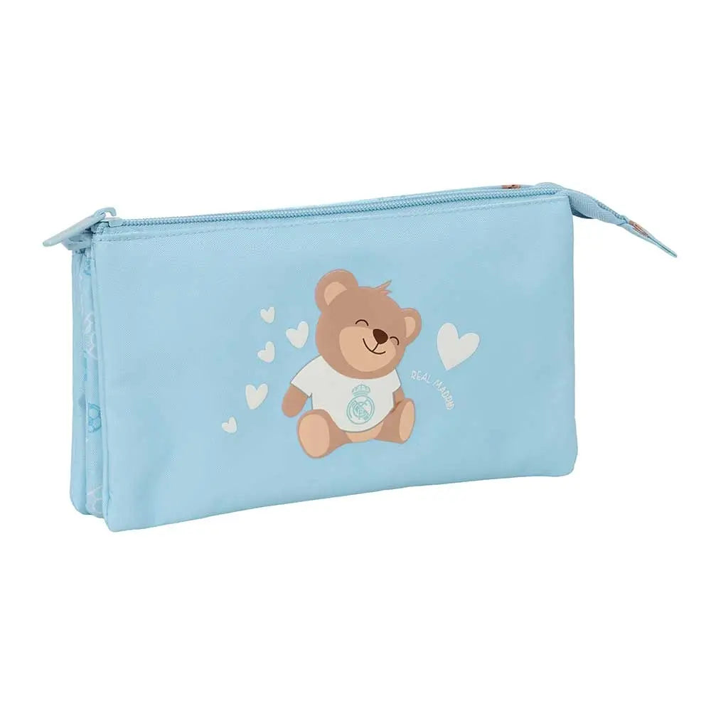 Real Madrid Preschool Triple Pencil Case Blue