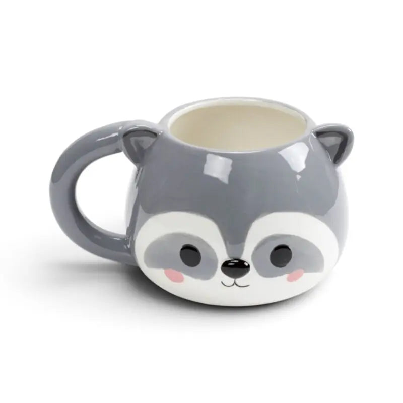 Taza de Cerámica 3D con Forma Cabeza de Mapache Adoramals